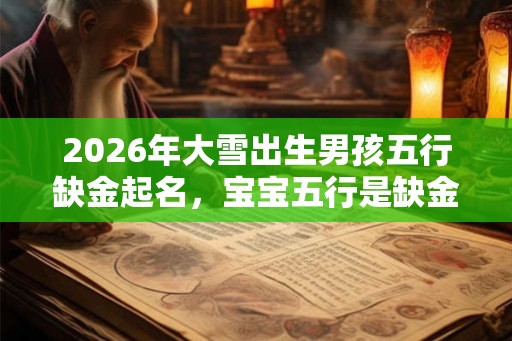 2026年大雪出生男孩五行缺金起名，宝宝五行是缺金吗？