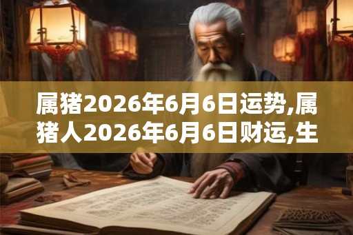 属猪2026年6月6日运势,属猪人2026年6月6日财运,生肖猪2026年6月6日运势