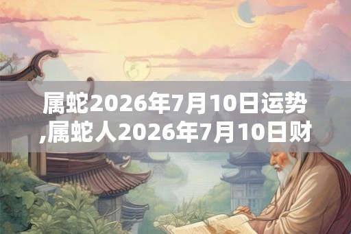 属蛇2026年7月10日运势,属蛇人2026年7月10日财运,生肖蛇2026年7月10日运势