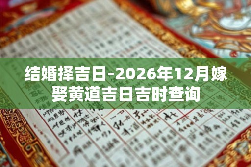 结婚择吉日-2026年12月嫁娶黄道吉日吉时查询
