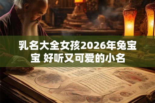 乳名大全女孩2026年兔宝宝 好听又可爱的小名 乳名大全女孩2026年兔宝宝 好听又可爱的小名