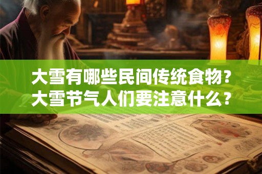 大雪有哪些民间传统食物？大雪节气人们要注意什么？