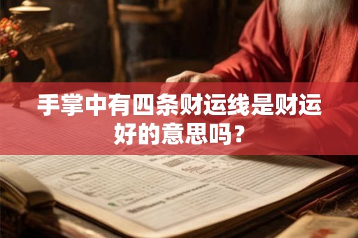 手掌中有四条财运线是财运好的意思吗？