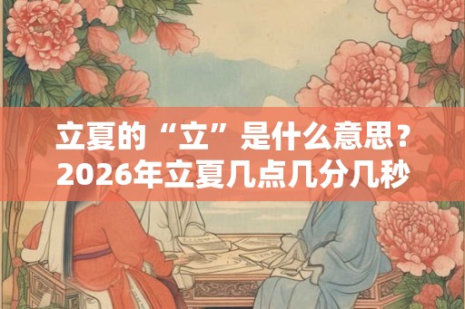 立夏的“立”是什么意思？2026年立夏几点几分几秒？