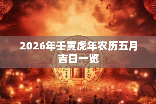 2026年壬寅虎年农历五月吉日一览
