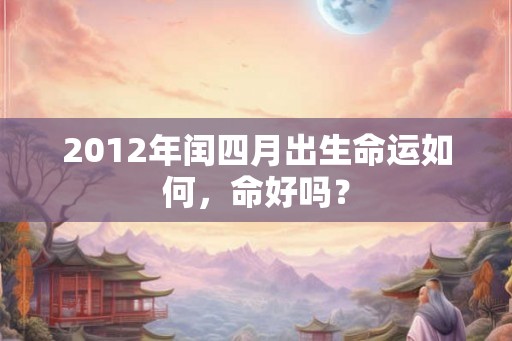 2012年闰四月出生命运如何，命好吗？
