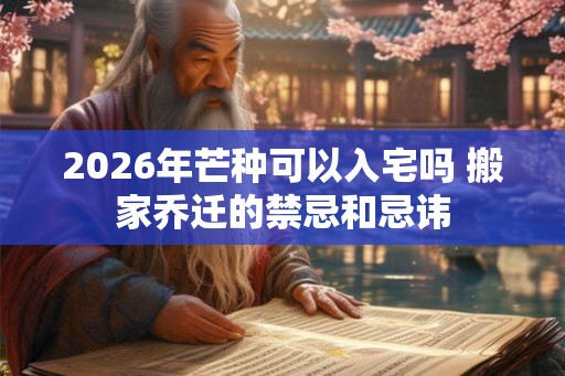 2026年芒种可以入宅吗 搬家乔迁的禁忌和忌讳