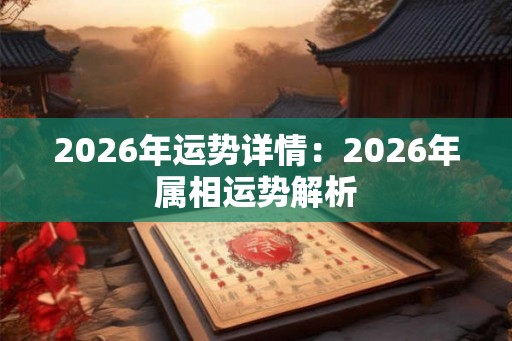 2026年运势详情：2026年属相运势解析