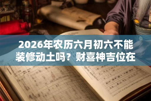 2026年农历六月初六不能装修动土吗？财喜神吉位在哪？