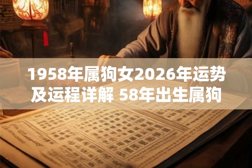 1958年属狗女2026年运势及运程详解 58年出生属狗人2026全年每月运势女性