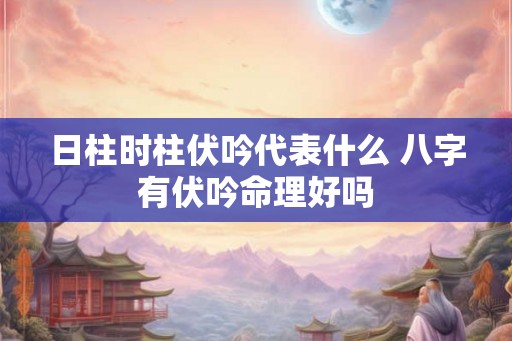 日柱时柱伏吟代表什么 八字有伏吟命理好吗