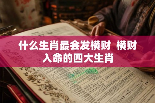 什么生肖最会发横财  横财入命的四大生肖