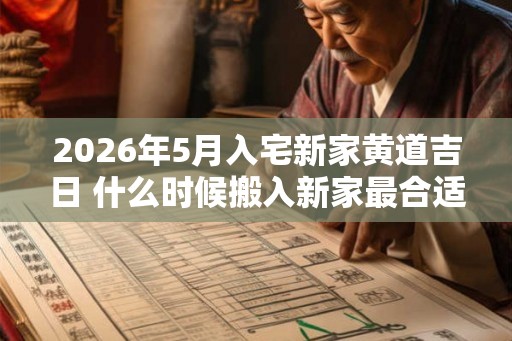2026年5月入宅新家黄道吉日 什么时候搬入新家最合适