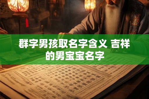 群字男孩取名字含义 吉祥的男宝宝名字