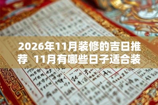 2026年11月装修的吉日推荐  11月有哪些日子适合装修