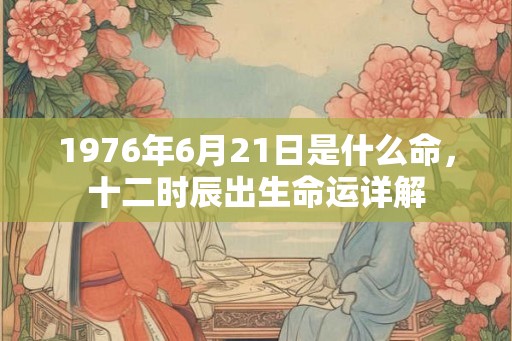 1976年6月21日是什么命，十二时辰出生命运详解