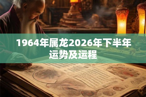 1964年属龙2026年下半年运势及运程