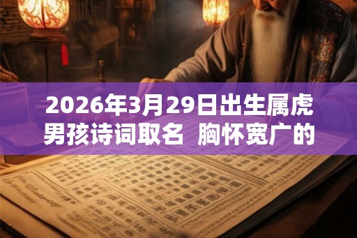 2026年3月29日出生属虎男孩诗词取名  胸怀宽广的男孩名字