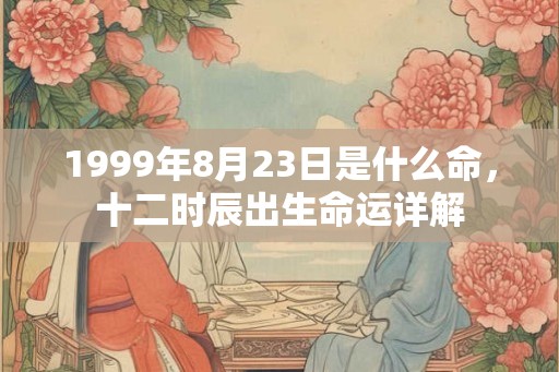 1999年8月23日是什么命，十二时辰出生命运详解