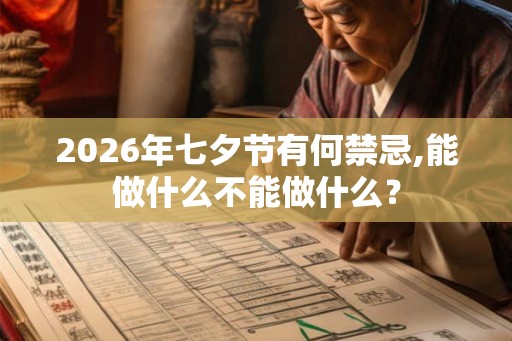 2026年七夕节有何禁忌,能做什么不能做什么？