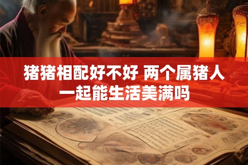 猪猪相配好不好 两个属猪人一起能生活美满吗