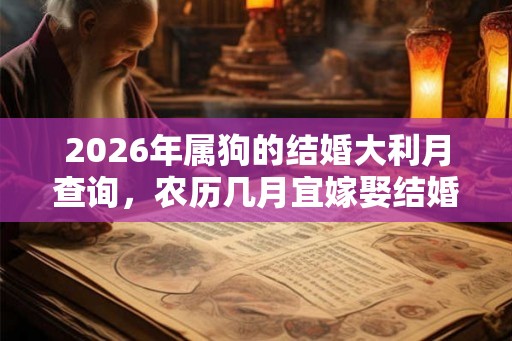 2026年属狗的结婚大利月查询，农历几月宜嫁娶结婚