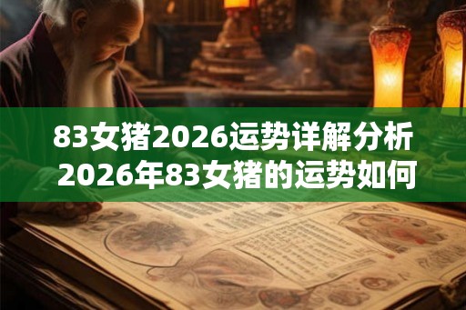 83女猪2026运势详解分析 2026年83女猪的运势如何