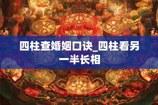 四柱查婚姻口诀_四柱看另一半长相