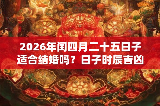2026年闰四月二十五日子适合结婚吗？日子时辰吉凶？