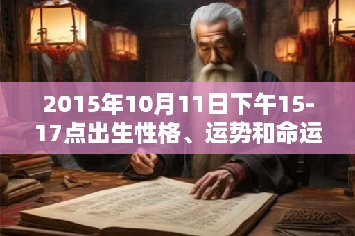 2015年10月11日下午15-17点出生性格、运势和命运