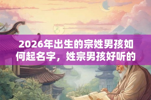 2026年出生的宗姓男孩如何起名字，姓宗男孩好听的名字