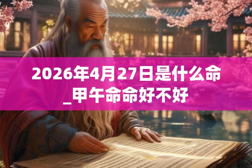 2026年4月27日是什么命_甲午命命好不好