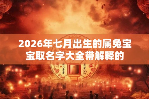 2026年七月出生的属兔宝宝取名字大全带解释的