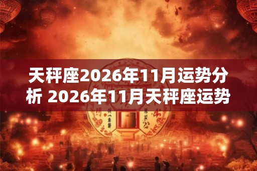 天秤座2026年11月运势分析 2026年11月天秤座运势运程详解