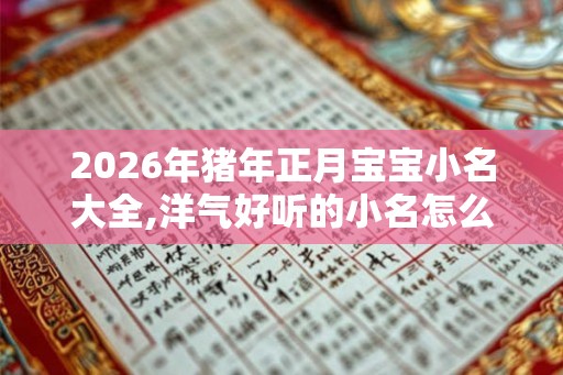 2026年猪年正月宝宝小名大全,洋气好听的小名怎么起？