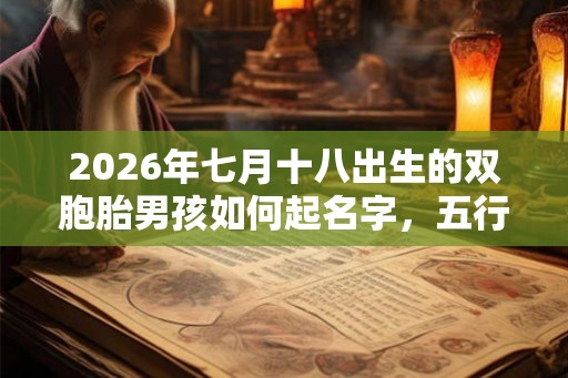 2026年七月十八出生的双胞胎男孩如何起名字，五行属什么