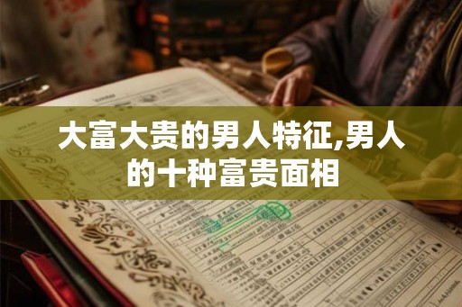 大富大贵的男人特征,男人的十种富贵面相
