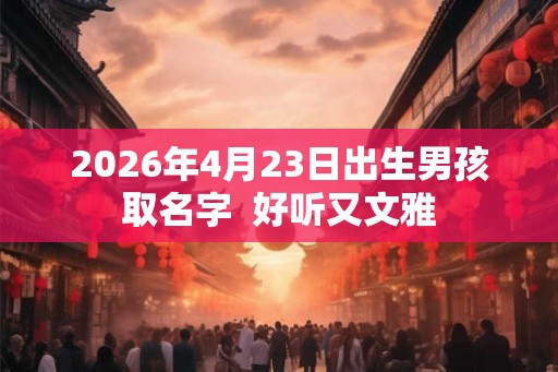 2026年4月23日出生男孩取名字  好听又文雅