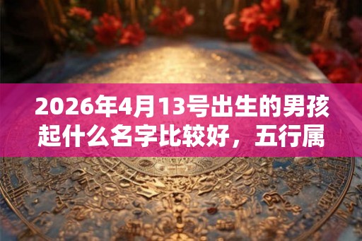 2026年4月13号出生的男孩起什么名字比较好，五行属什么