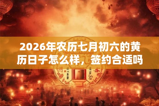 2026年农历七月初六的黄历日子怎么样，签约合适吗？