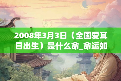 2008年3月3日（全国爱耳日出生）是什么命_命运如何