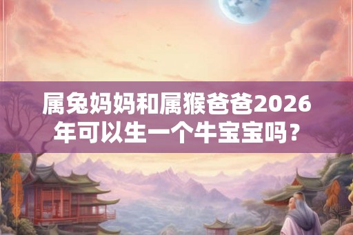 属兔妈妈和属猴爸爸2026年可以生一个牛宝宝吗？