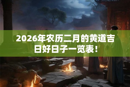 2026年农历二月的黄道吉日好日子一览表！