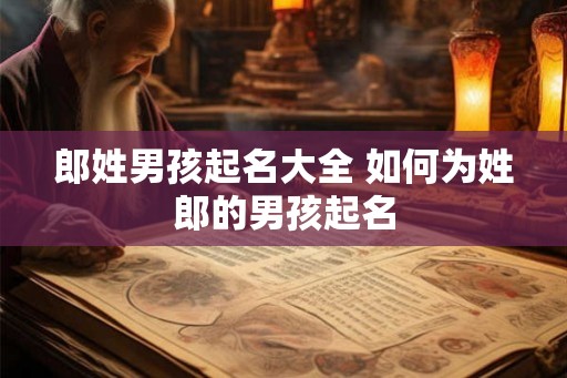 郎姓男孩起名大全 如何为姓郎的男孩起名
