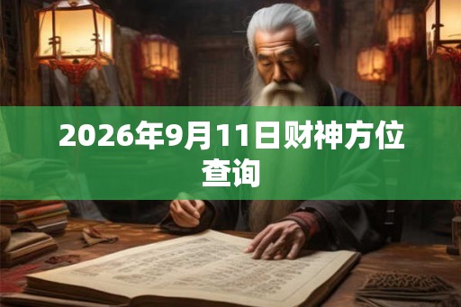 2026年9月11日财神方位查询