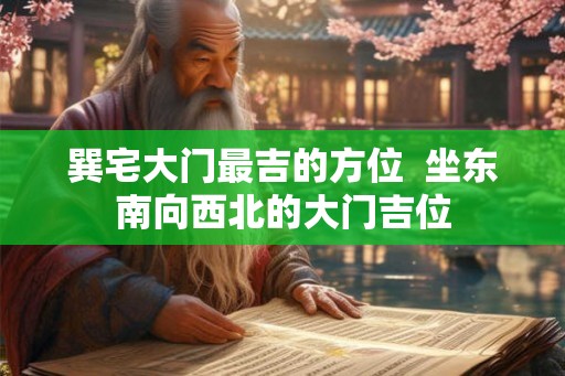 巽宅大门最吉的方位  坐东南向西北的大门吉位