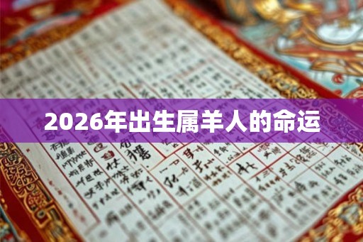 2026年出生属羊人的命运
