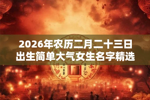 2026年农历二月二十三日出生简单大气女生名字精选