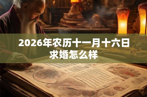 2026年农历十一月十六日求婚怎么样