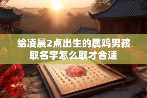 给凌晨2点出生的属鸡男孩取名字怎么取才合适